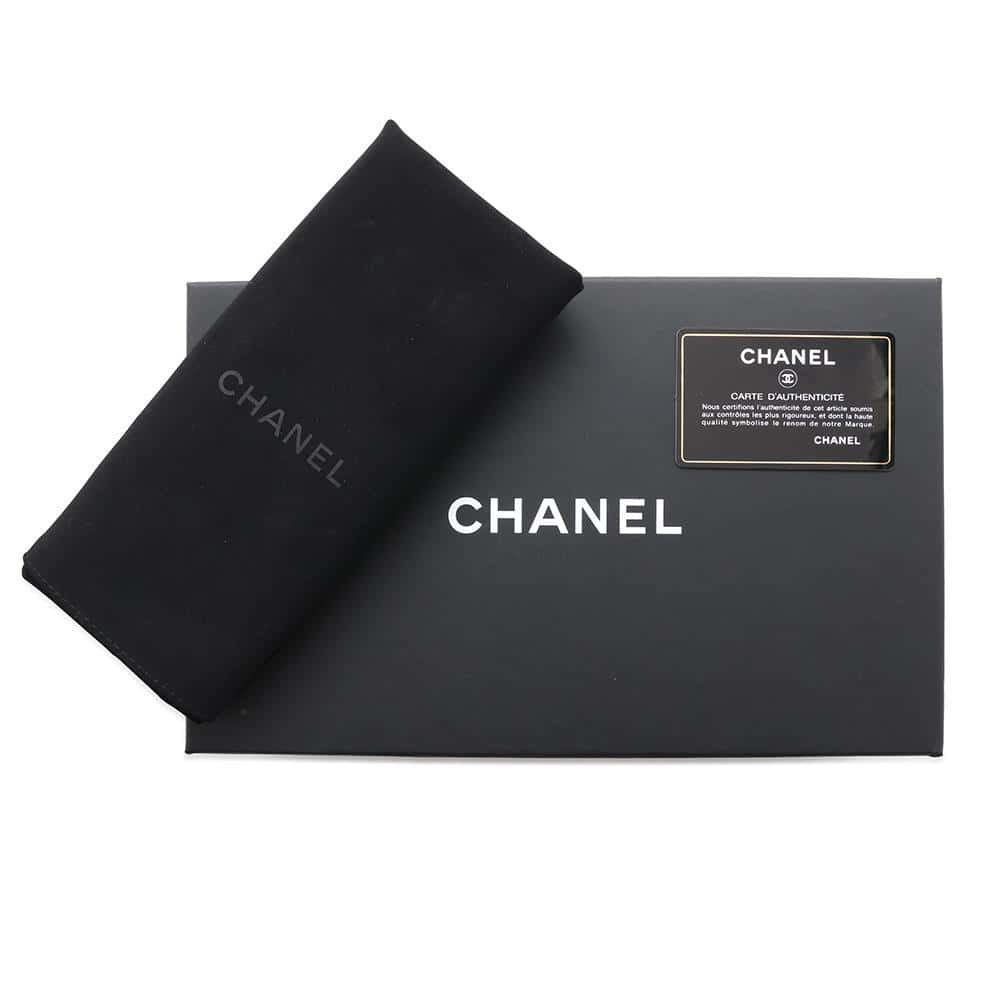 CHANEL Chain logo handle vanity bag Black Caviar Leather