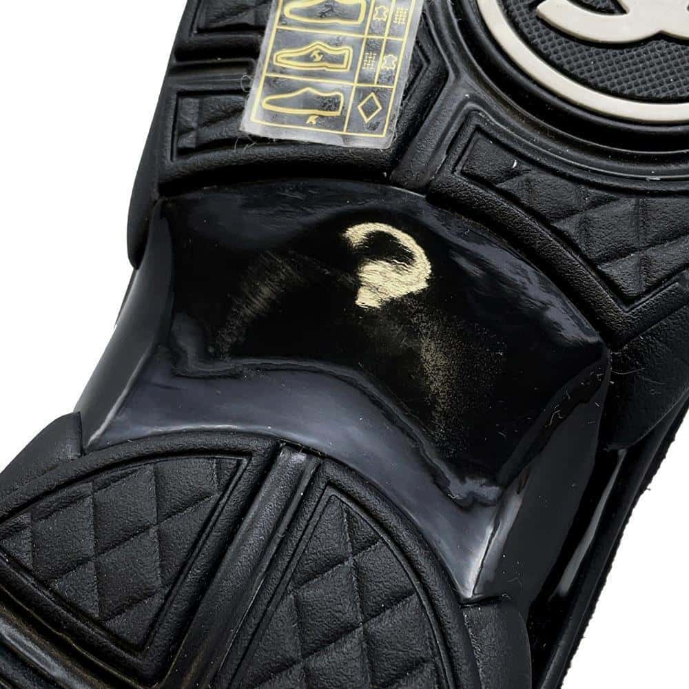 CHANEL CC Logo Sneakers BlackG33745 Suede Fabric Leather Size 37