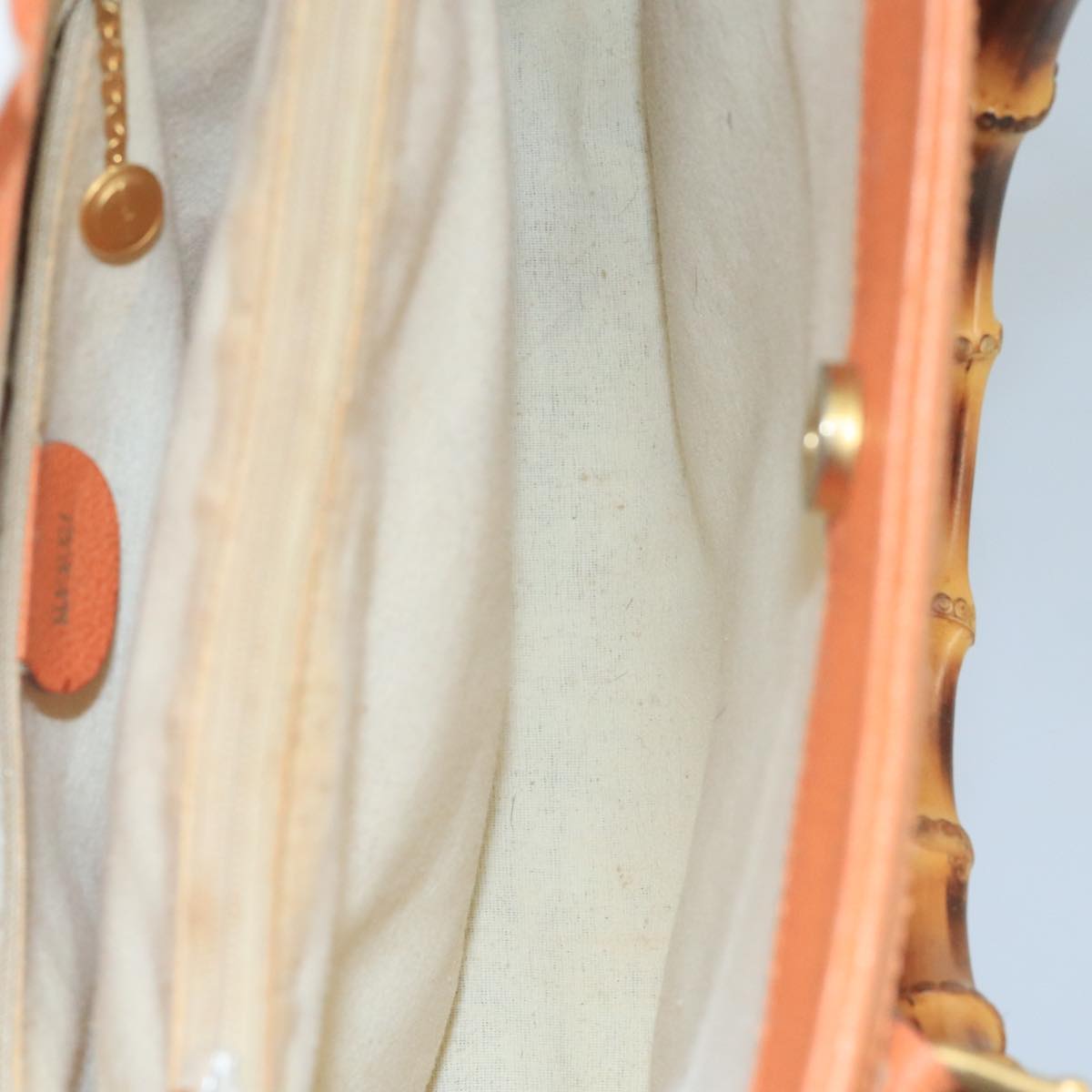 GUCCI Bamboo Hand Bag Suede Leather Orange Gold 002 2853 0260 0 100774