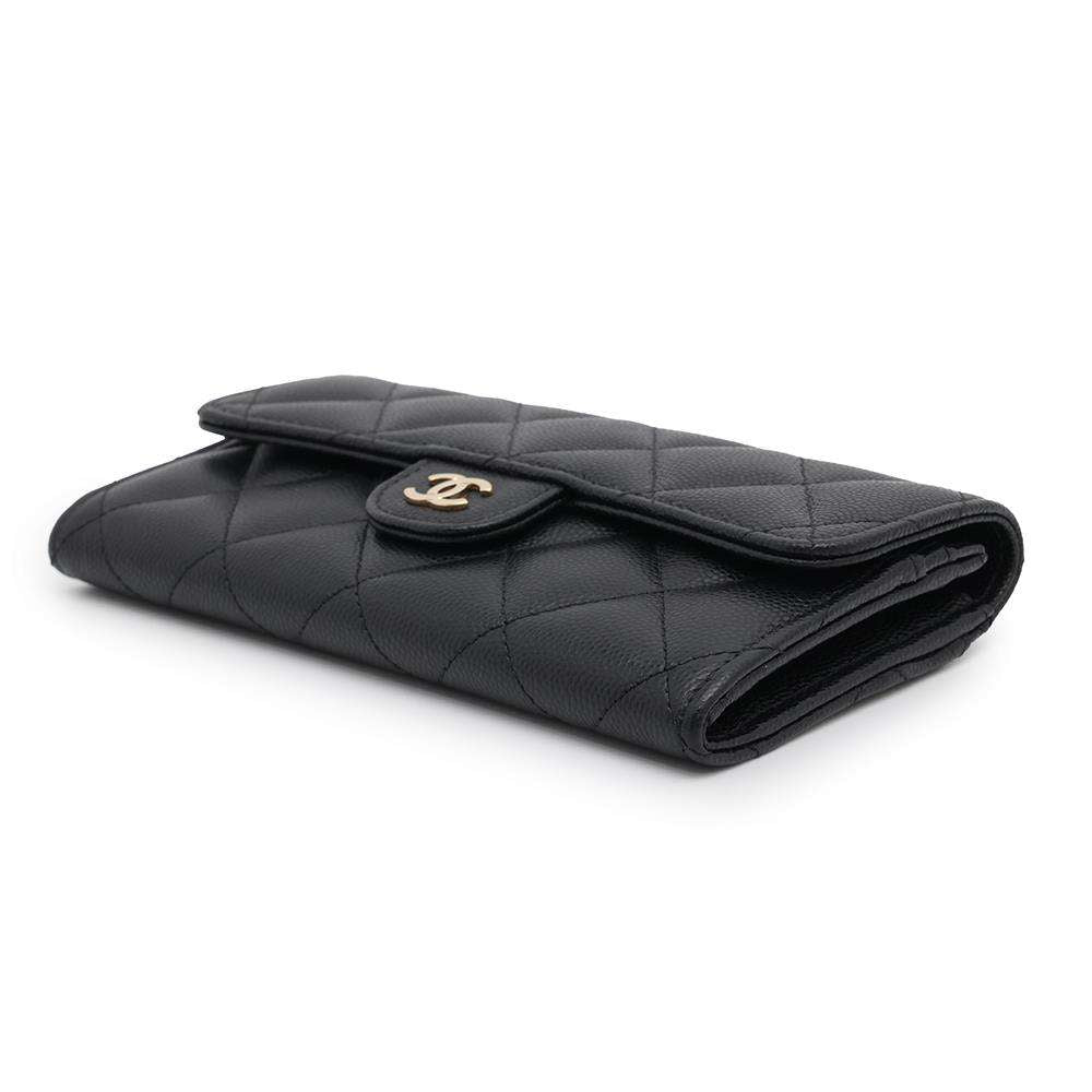 CHANEL Matelasse flap wallet BlackAP1000 Caviar Leather