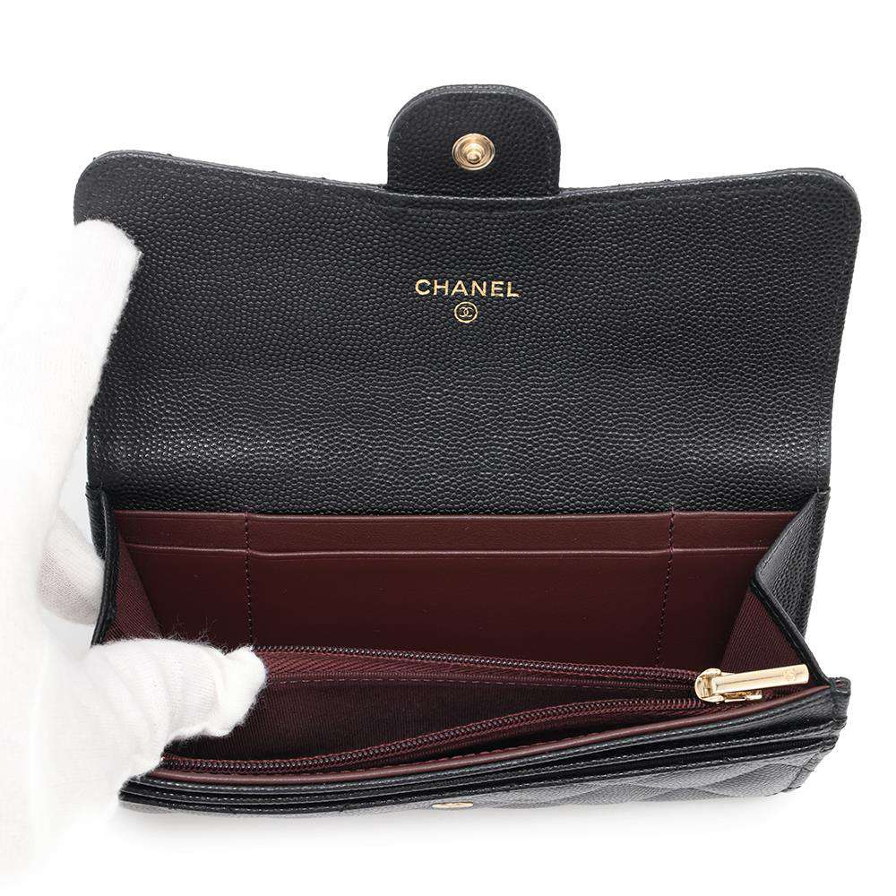 CHANEL Matelasse flap wallet BlackAP1000 Caviar Leather