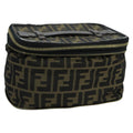 FENDI Zucca Canvas Vanity Pouch Brown Black gold 100790