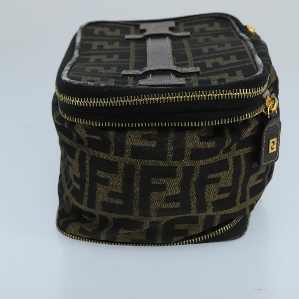 FENDI Zucca Canvas Vanity Pouch Brown Black gold 100790