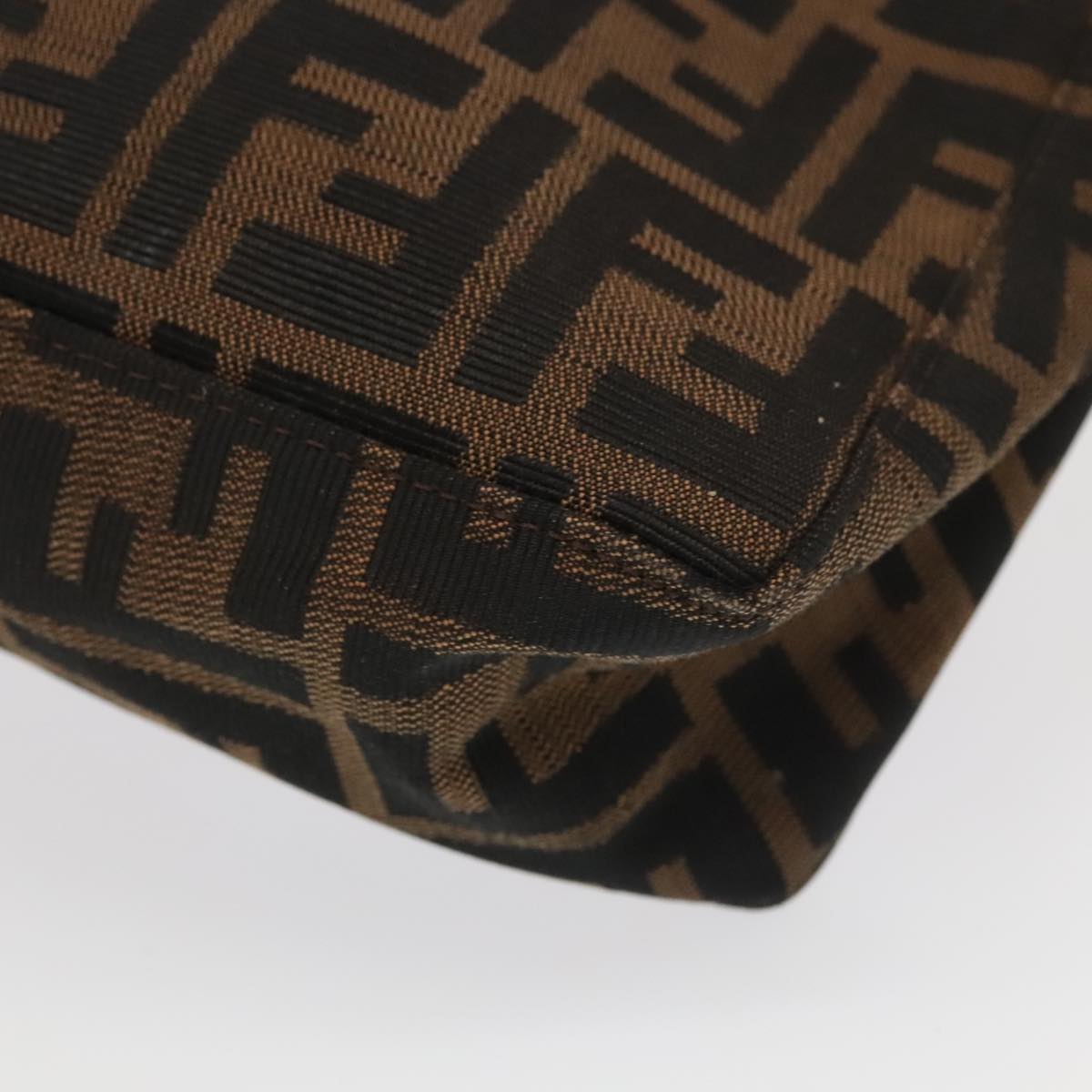 FENDI Zucca Canvas Pouch Brown Black 100791