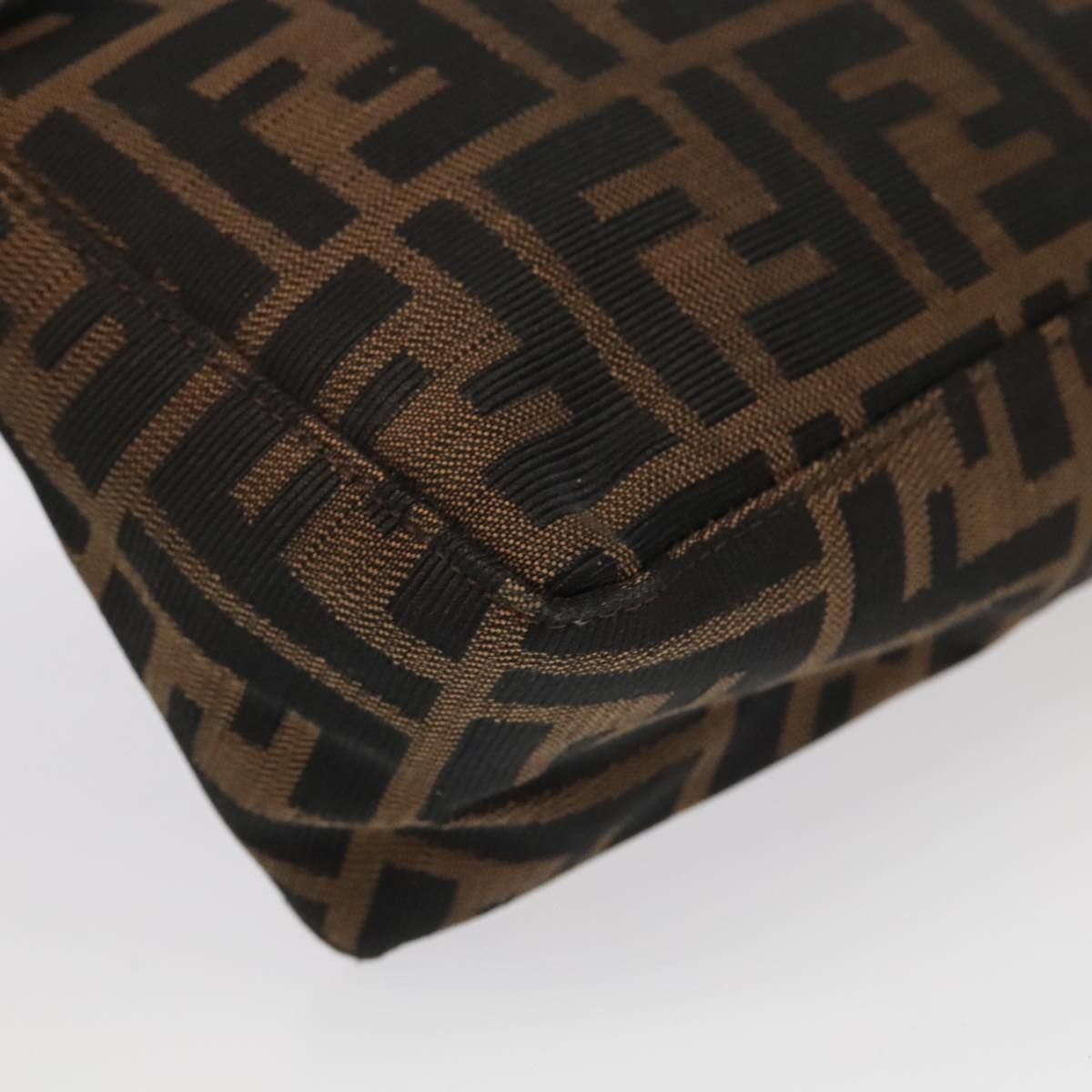 FENDI Zucca Canvas Pouch Brown Black 100791