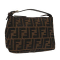FENDI Zucca Canvas Pouch Brown Black 100791