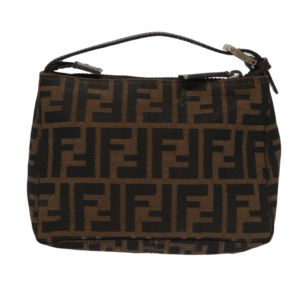 FENDI Zucca Canvas Pouch Brown Black 100791