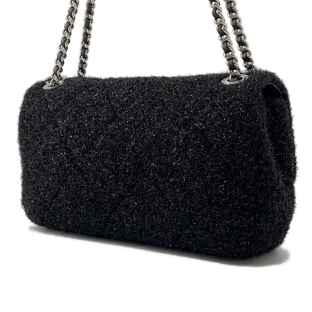 CHANEL Matelasse ChainShoulder Bag Pool Toe Glitter BlackA91984 Lambskin Mix Fiber Size 25