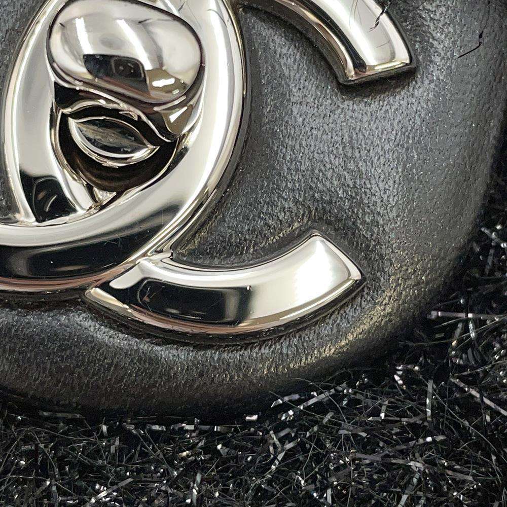CHANEL Matelasse ChainShoulder Bag Pool Toe Glitter BlackA91984 Lambskin Mix Fiber Size 25