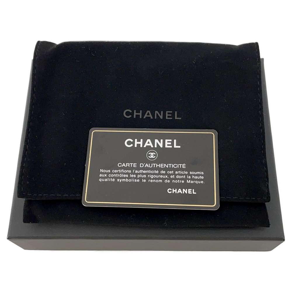 CHANEL Trifold wallet Black Calf Leather