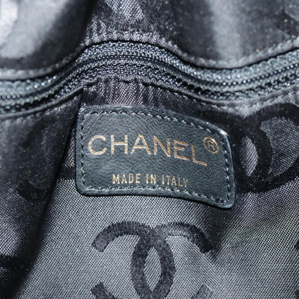 CHANEL Matelasse Hand Bag Velor Black Gold CC 100911
