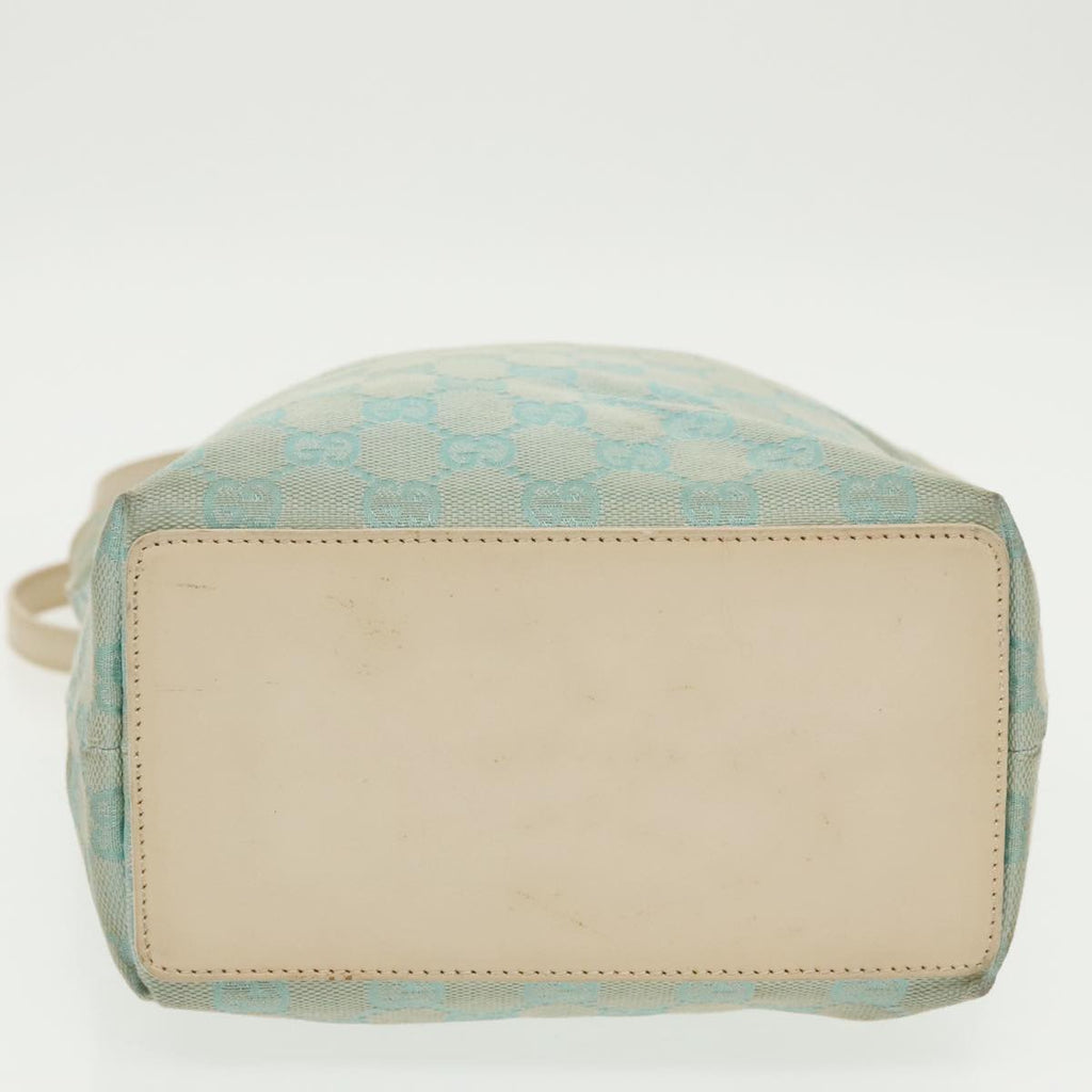 GUCCI GG Canvas Tote Bag Light Blue Gold 002 1098 100928
