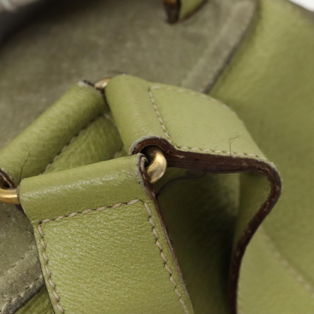 GUCCI Bamboo Backpack Suede Green Gold 003 2058 0016 100938