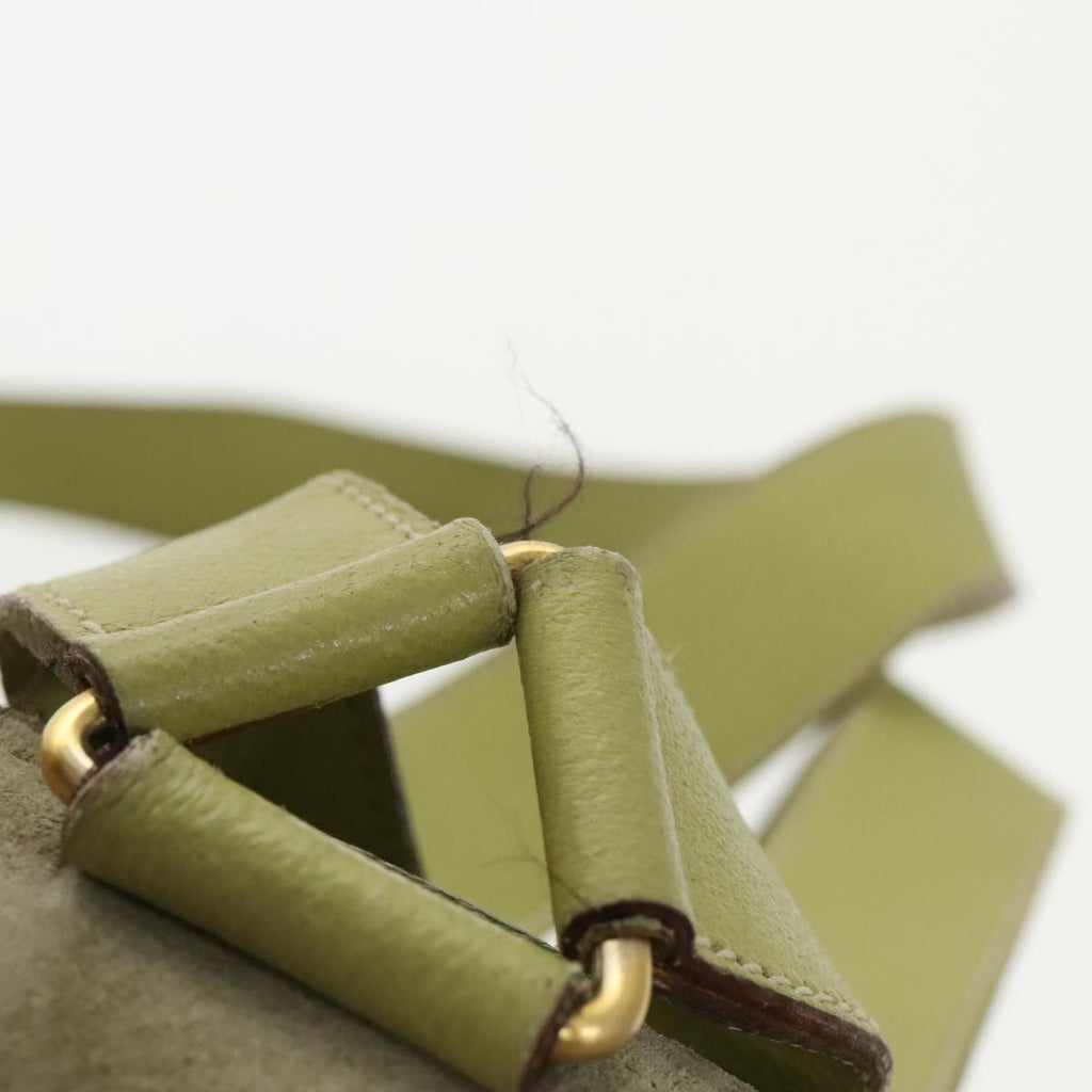 GUCCI Bamboo Backpack Suede Green Gold 003 2058 0016 100938