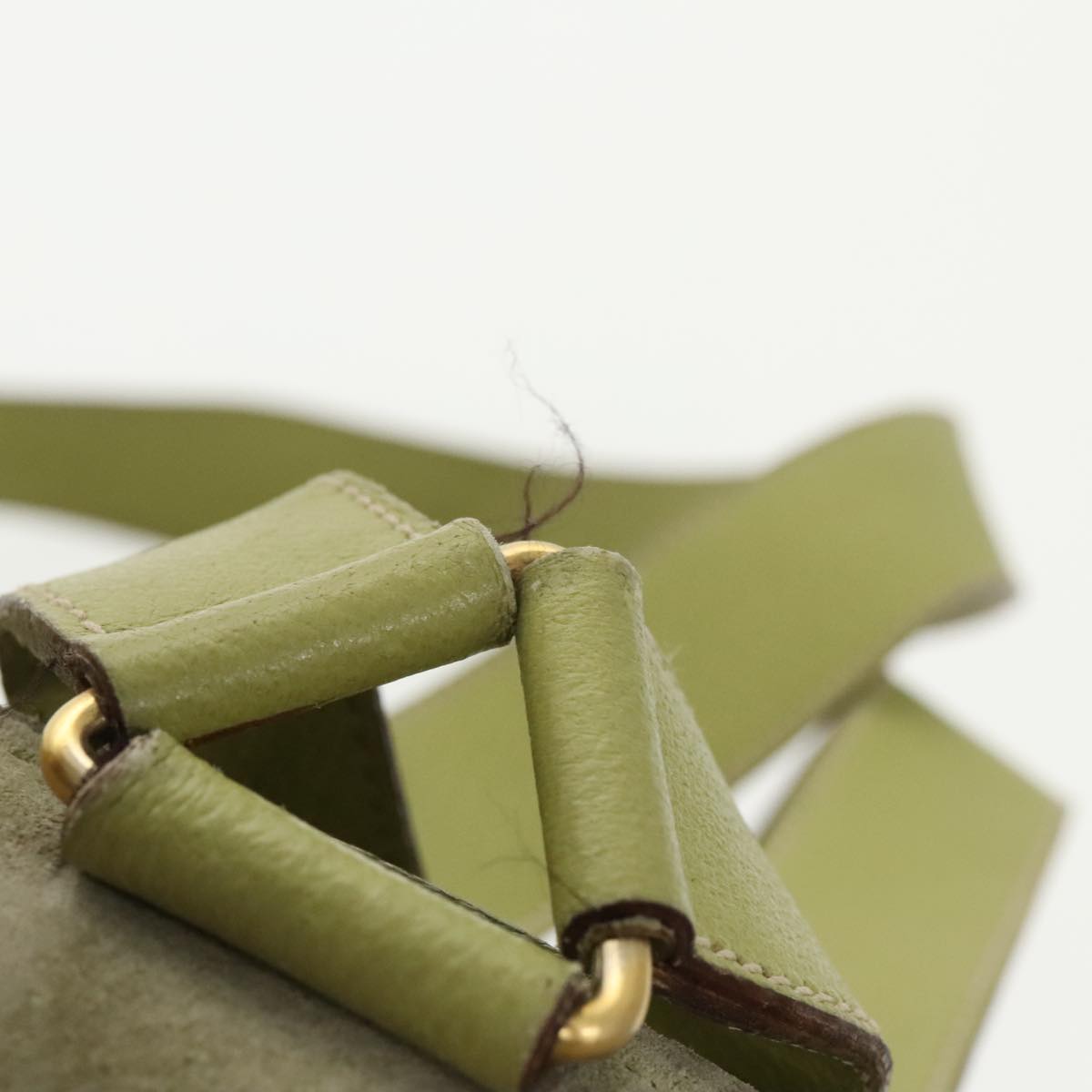 GUCCI Bamboo Backpack Suede Green Gold 003 2058 0016 100938