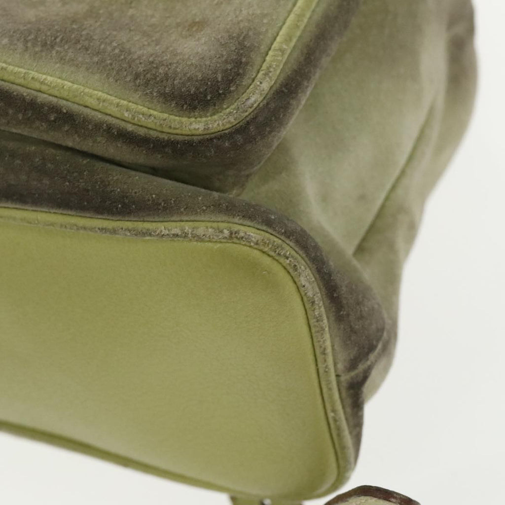 GUCCI Bamboo Backpack Suede Green Gold 003 2058 0016 100938