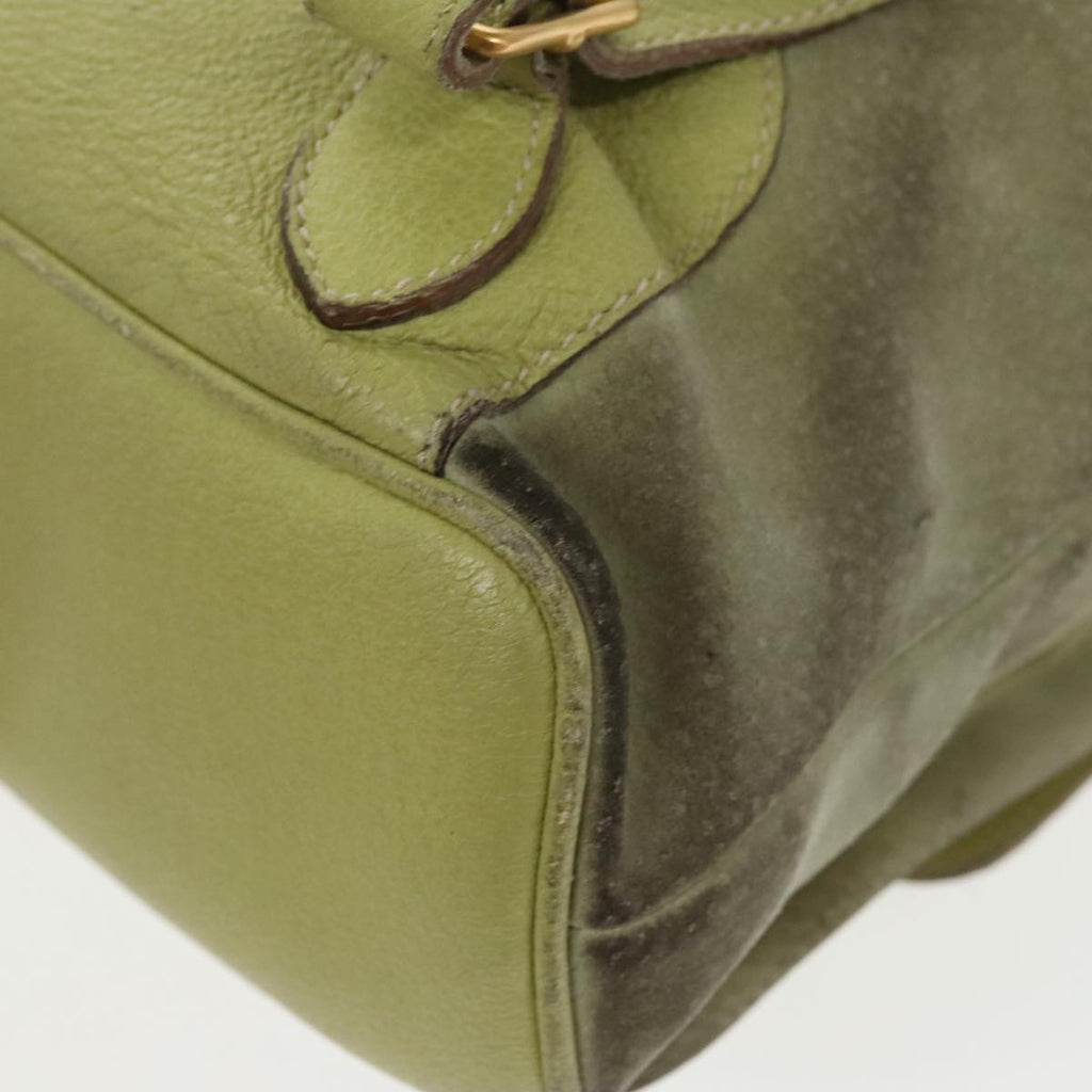 GUCCI Bamboo Backpack Suede Green Gold 003 2058 0016 100938