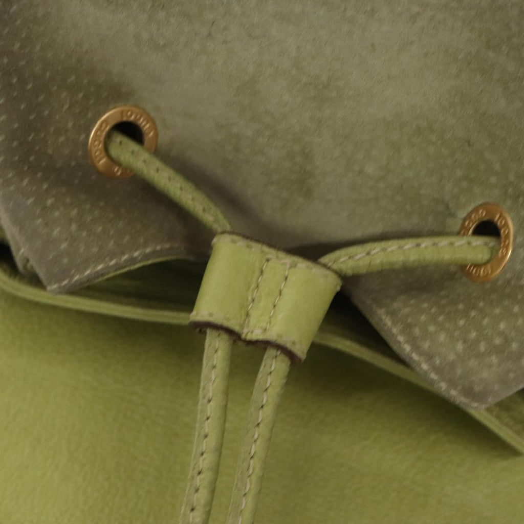 GUCCI Bamboo Backpack Suede Green Gold 003 2058 0016 100938