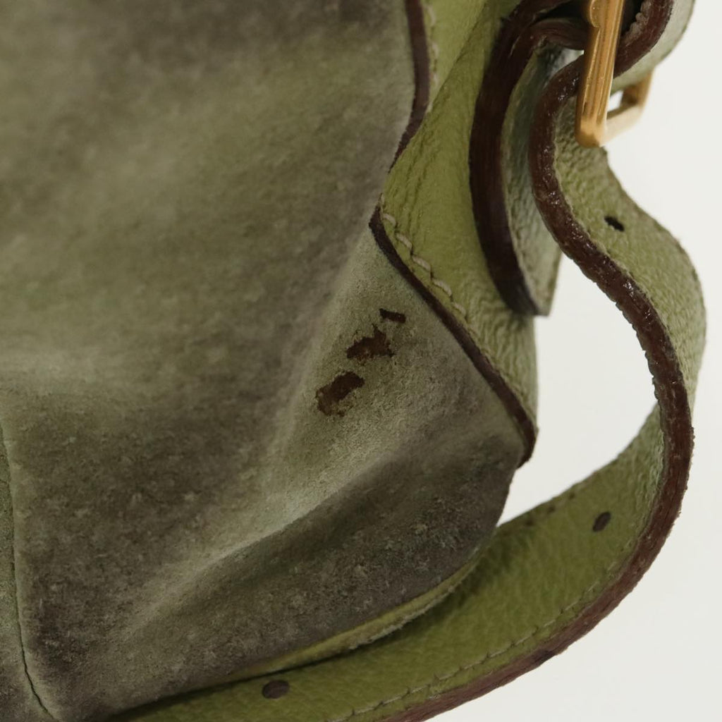 GUCCI Bamboo Backpack Suede Green Gold 003 2058 0016 100938