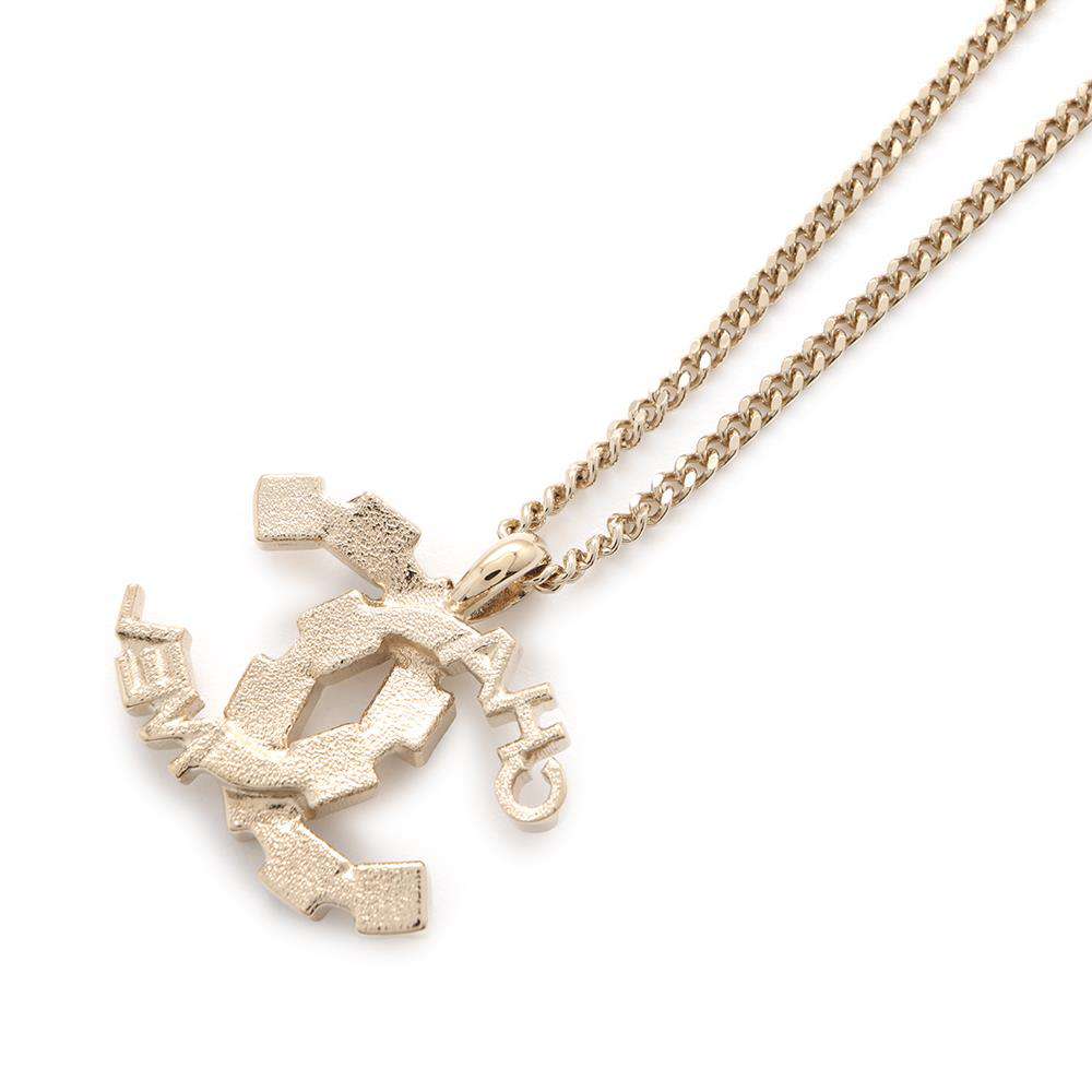 CHANEL CC Logo Necklace Champagne GoldABC817 Metal strass