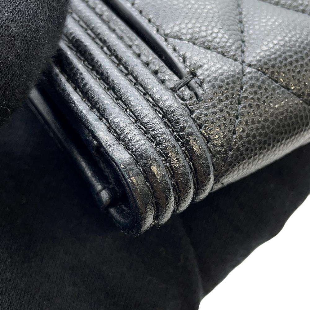 CHANEL Boy Chanel Small Flap Wallet BlackA80734 Caviar Leather