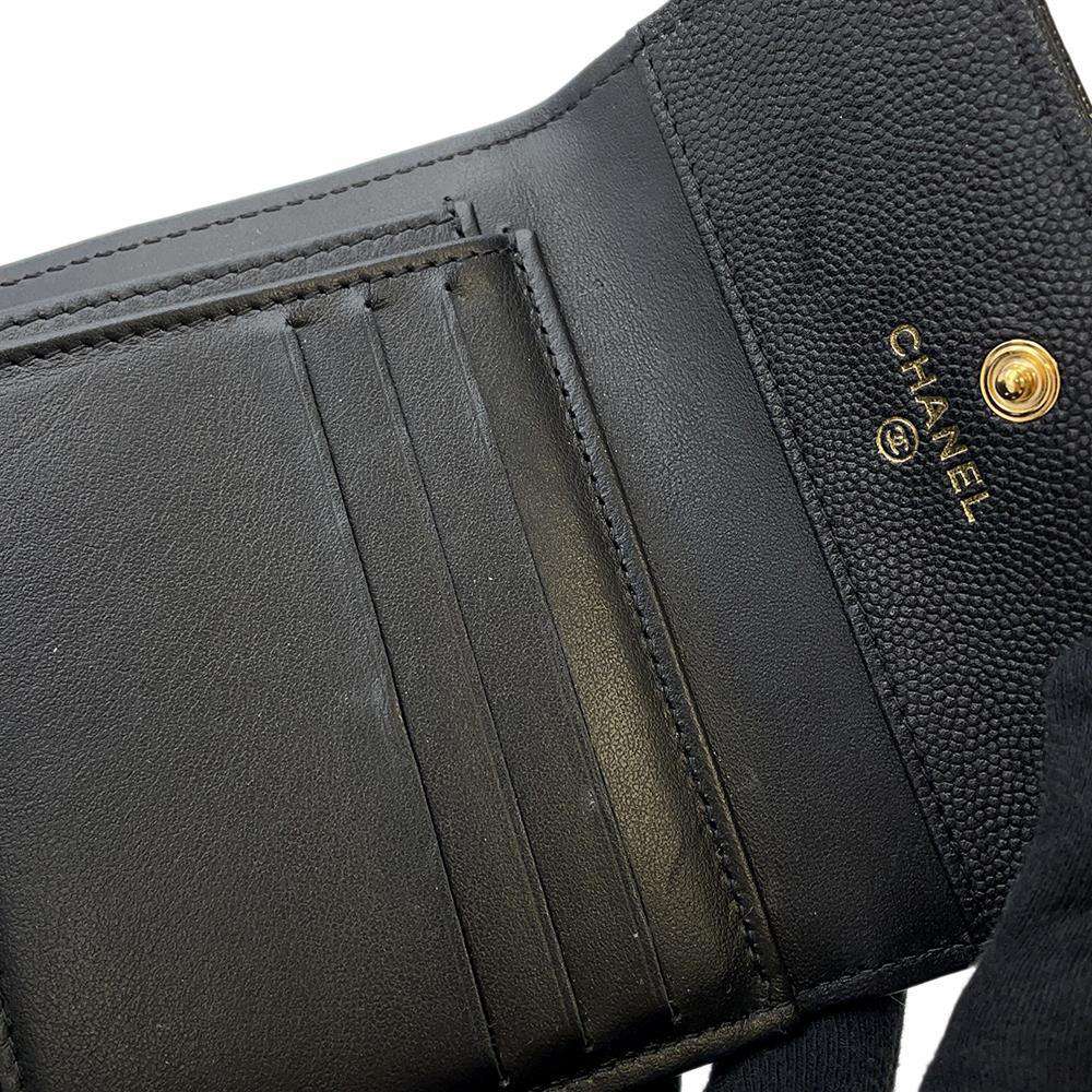 CHANEL Boy Chanel Small Flap Wallet BlackA80734 Caviar Leather