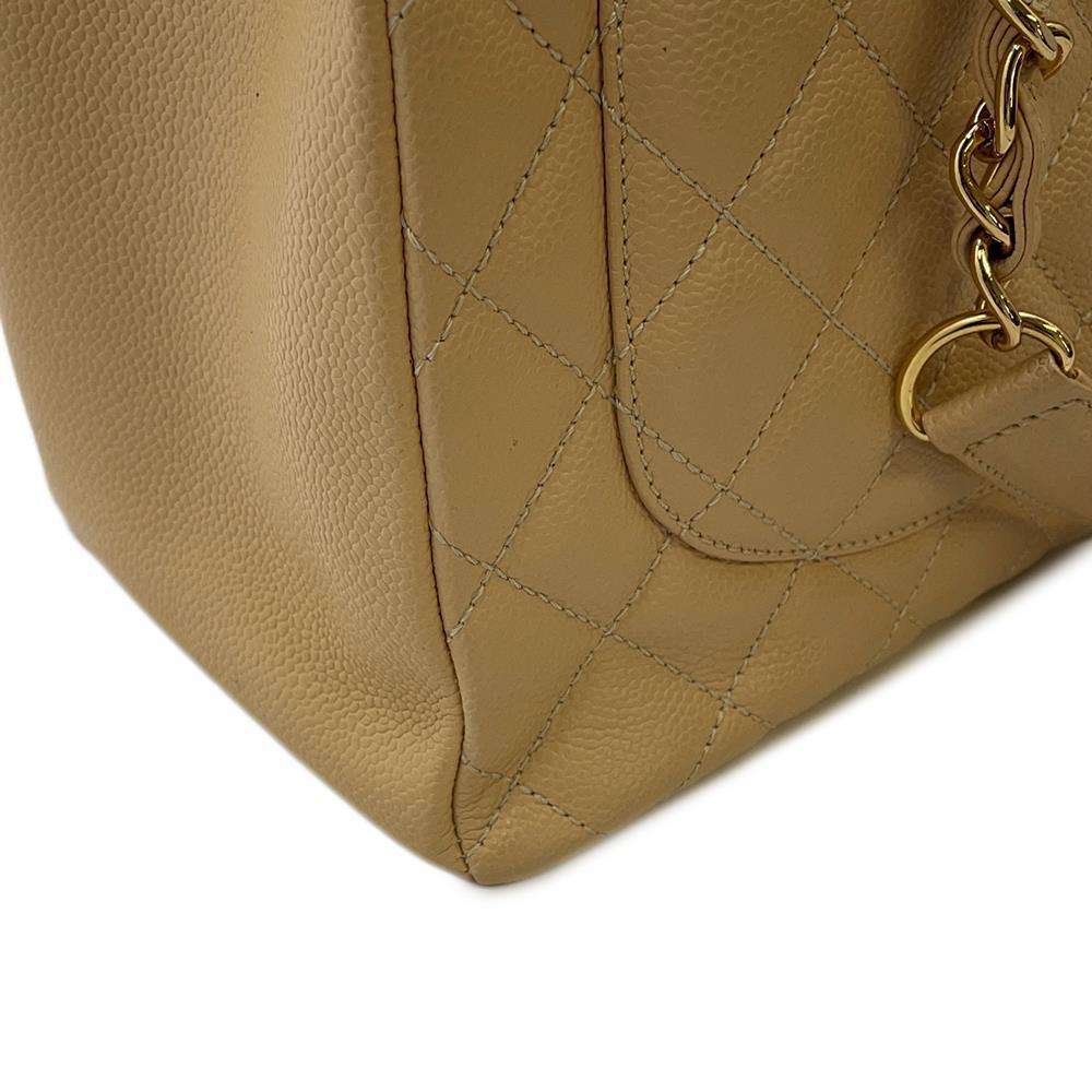 CHANEL CC Logo Matelasse GST BeigeA50995 Caviar Leather
