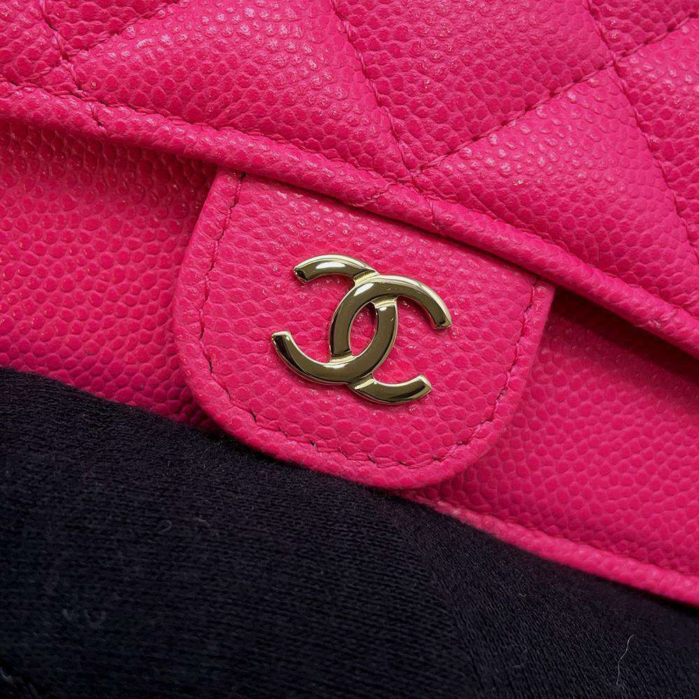 CHANEL Matelasse Coin Card Case PinkAP2570 Caviar Leather