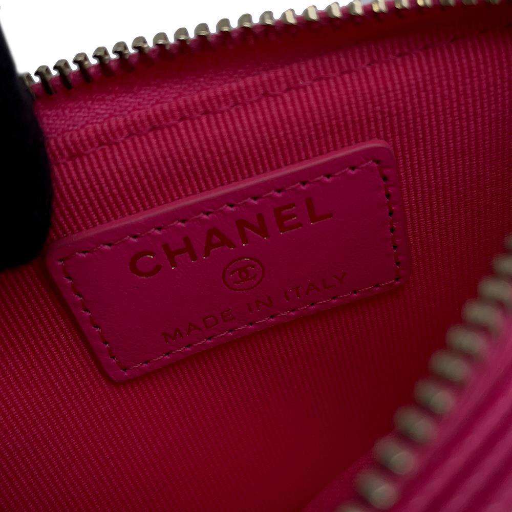 CHANEL Matelasse Coin Card Case PinkAP2570 Caviar Leather