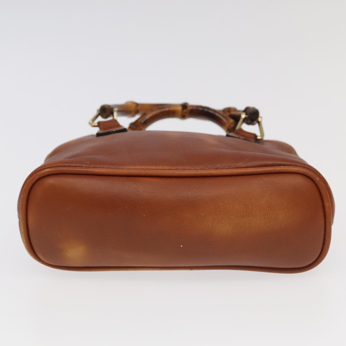 GUCCI Bamboo Hand Bag Leather 2way Brown Gold 007 2865 0231 100959