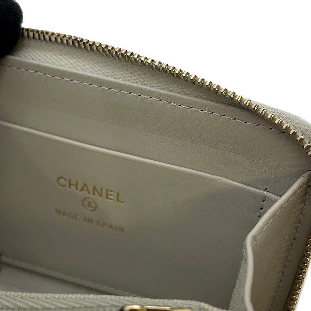 CHANEL Matelasse Coin purse GreigeAP4177 Caviar Leather