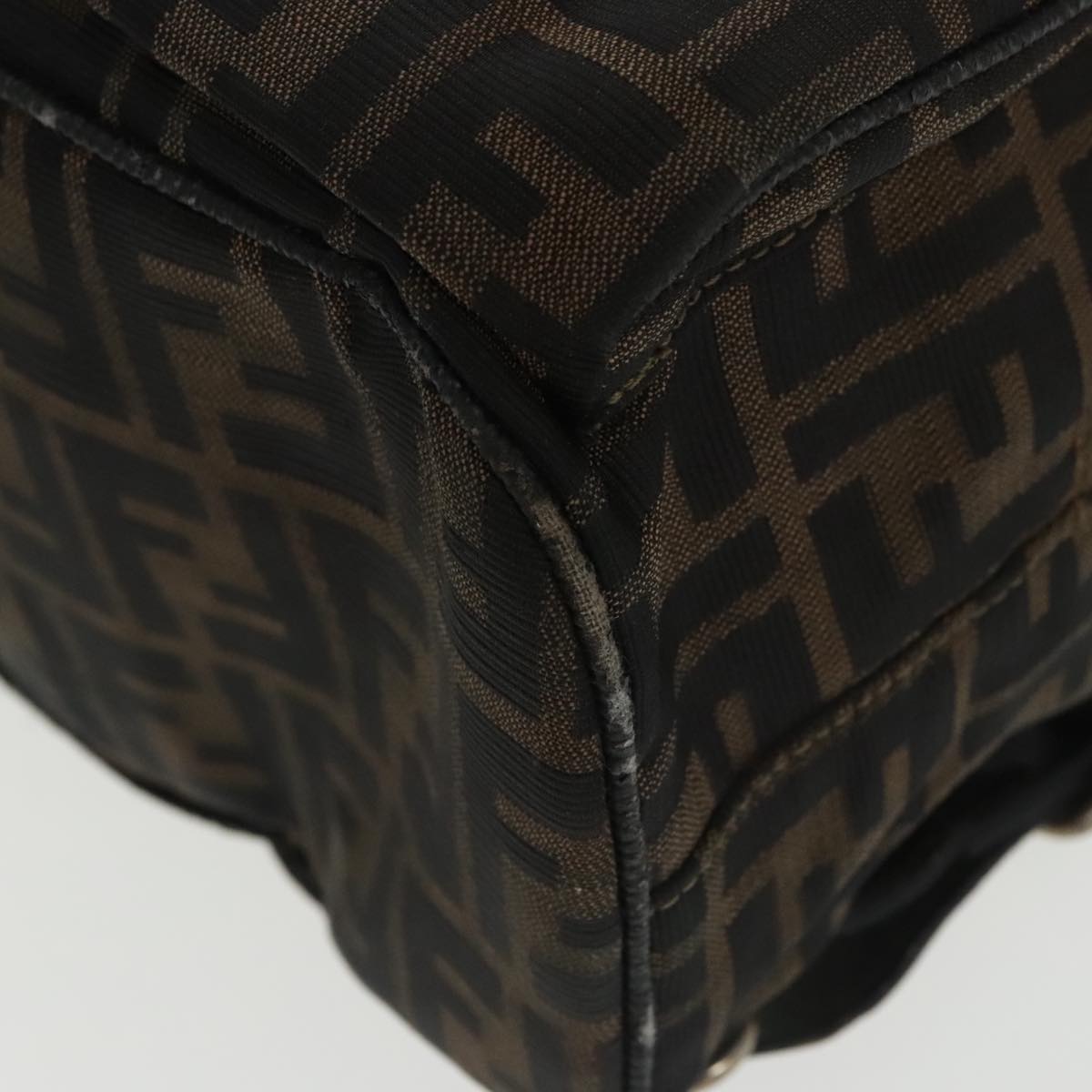 FENDI Zucca Canvas Backpack Brown Black gold 101005