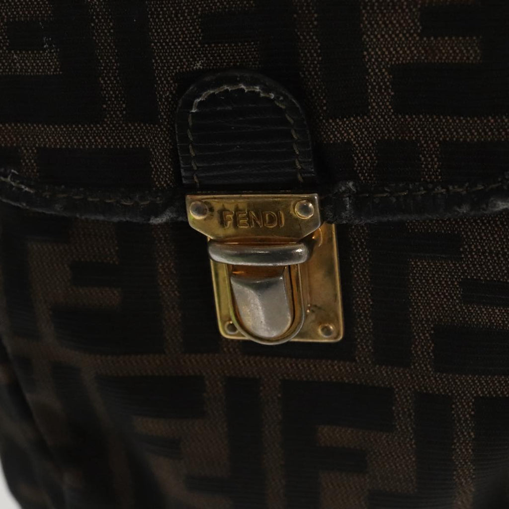 FENDI Zucca Canvas Backpack Brown Black gold 101005