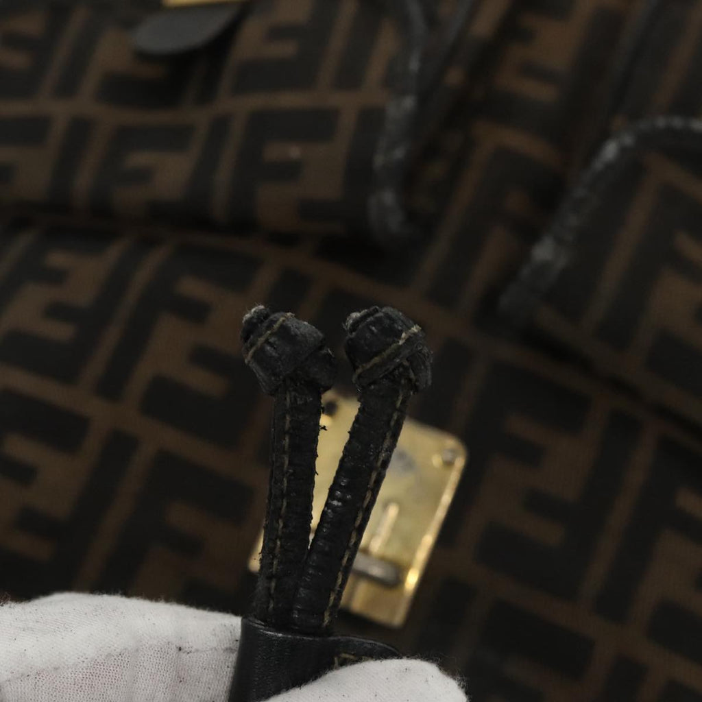 FENDI Zucca Canvas Backpack Brown Black gold 101005