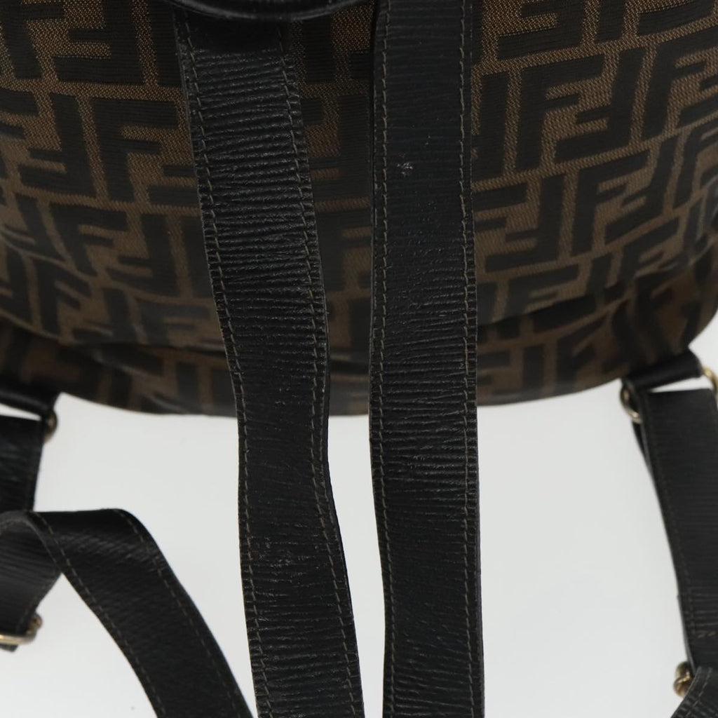 FENDI Zucca Canvas Backpack Brown Black gold 101005