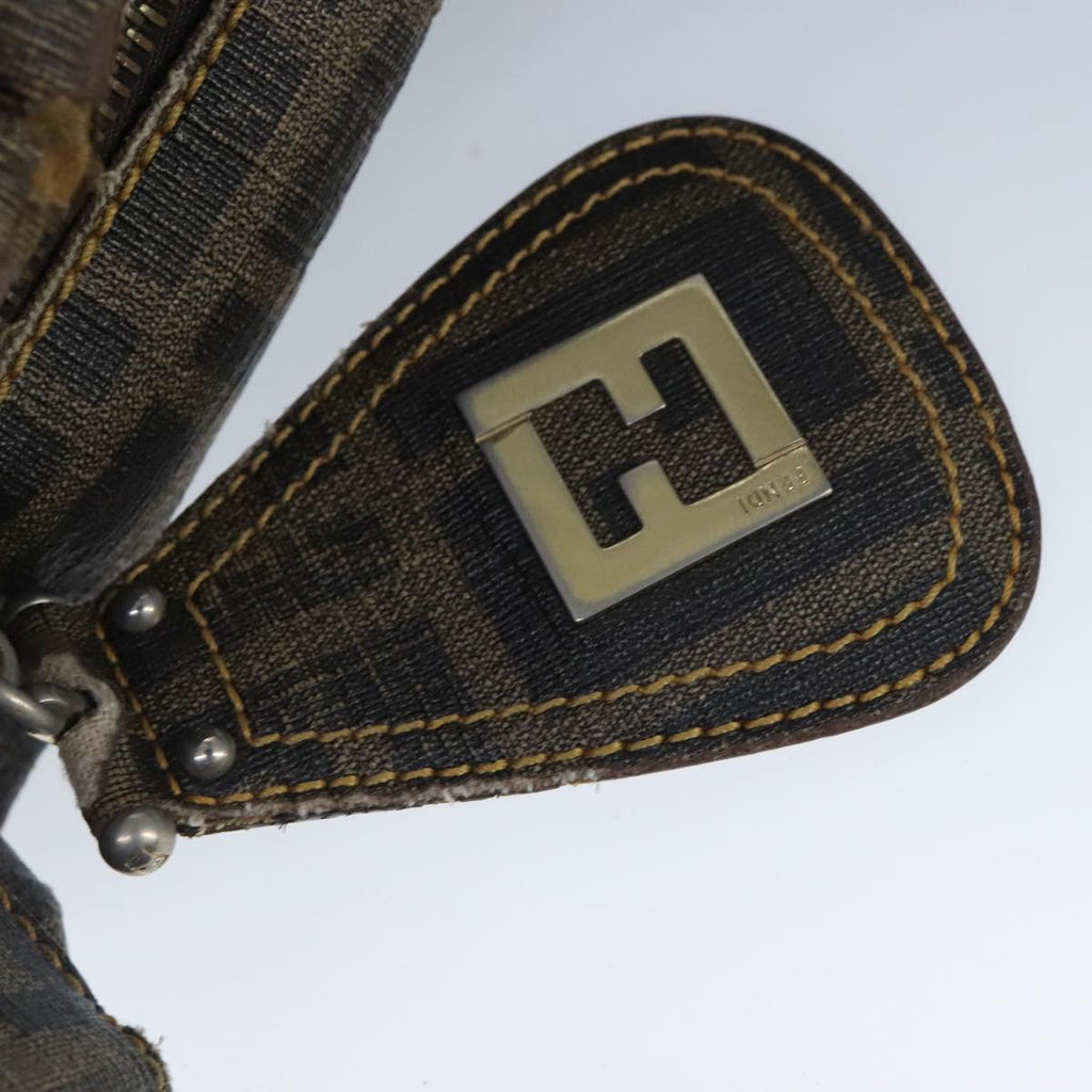 FENDI Zucca Canvas Zucchino Canvas Shoulder Bag Brown Black beige 101045