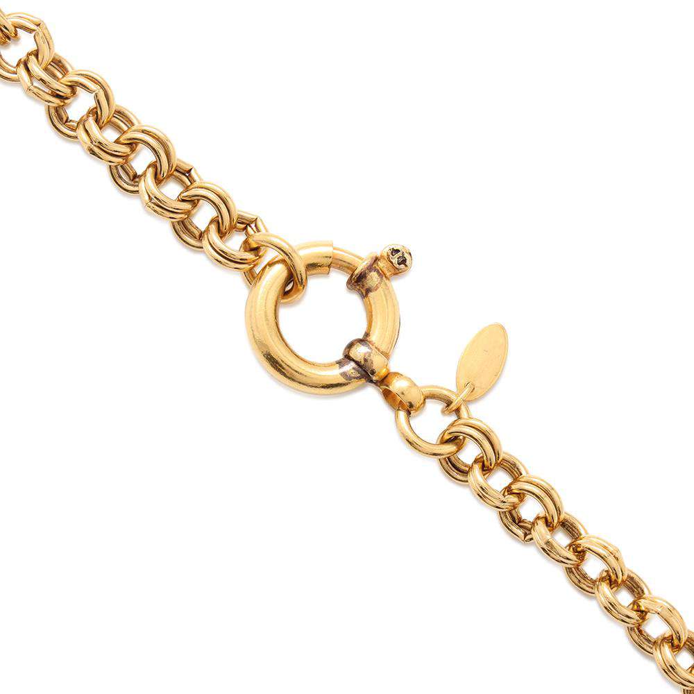 CHANEL CC Logo Necklace Gold Metal