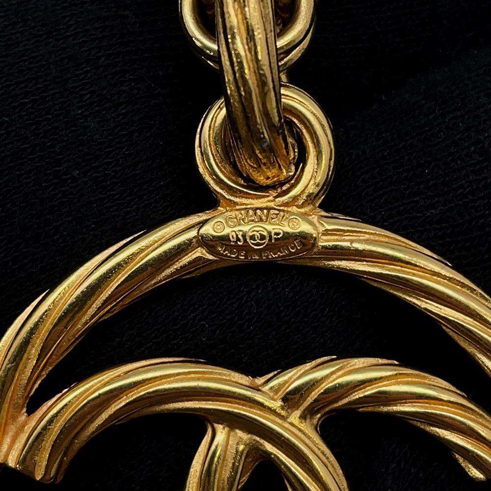 CHANEL CC Logo Necklace Gold Metal