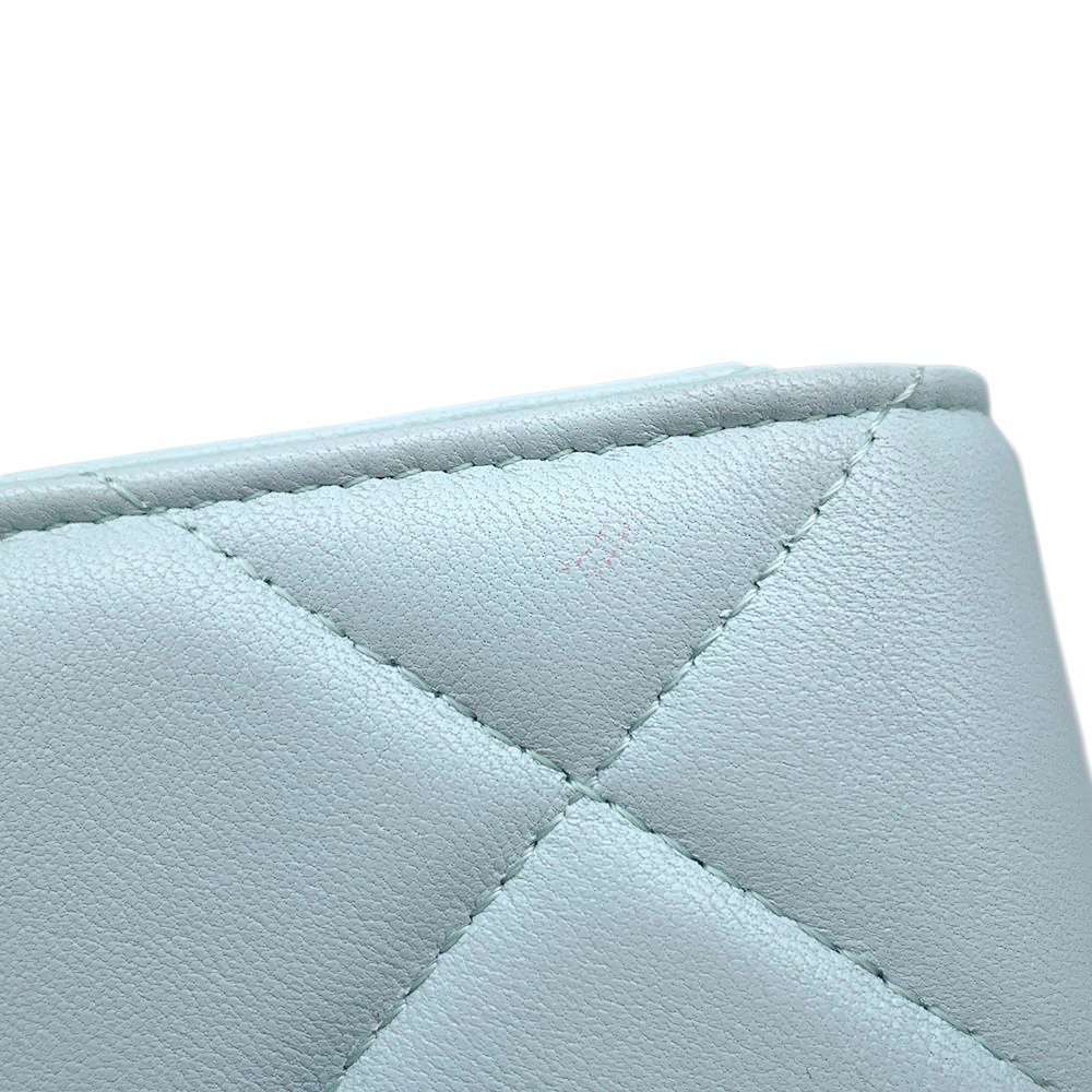 CHANEL CHANEL19 Chain Flap Wallet Light BlueAP1787 Lambskin
