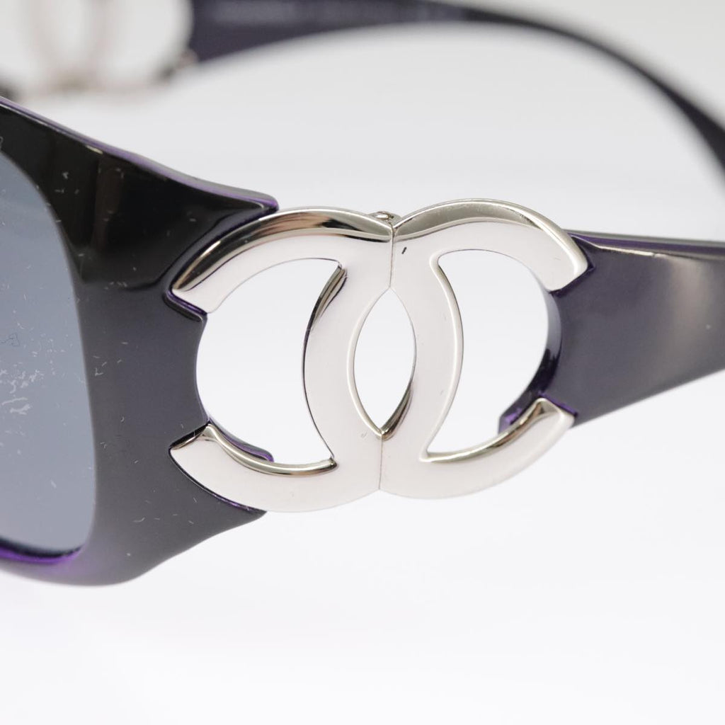 CHANEL Sunglasses plastic Black CC 101116