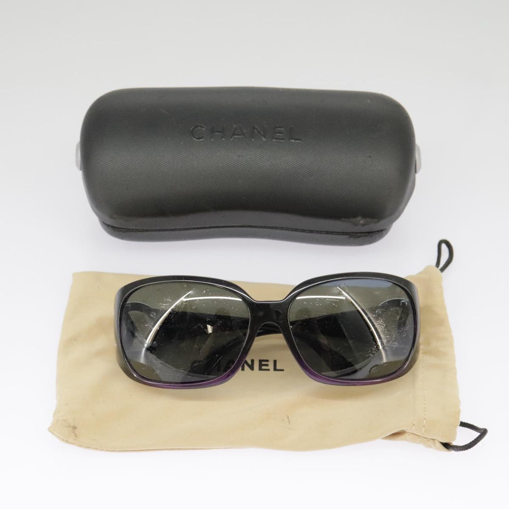 CHANEL Sunglasses plastic Black CC 101116
