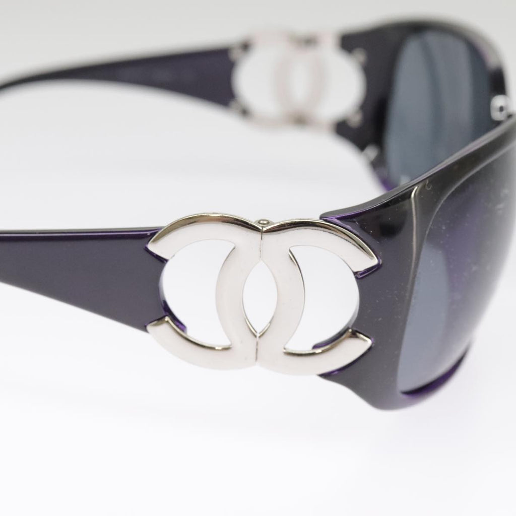 CHANEL Sunglasses plastic Black CC 101116