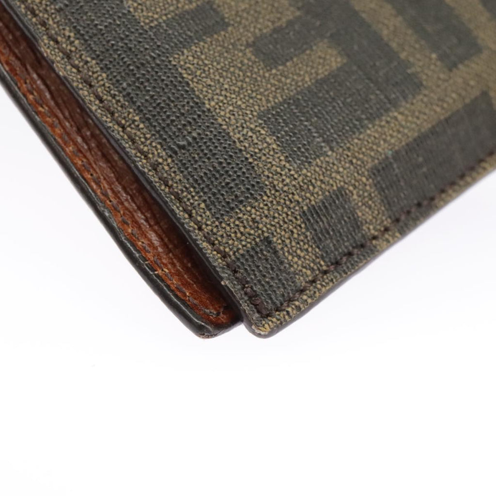 FENDI Zucca Canvas Card Case Black Brown 101122