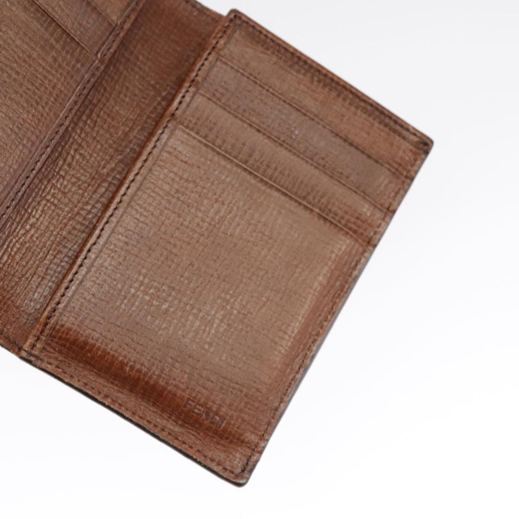FENDI Zucca Canvas Card Case Black Brown 101122