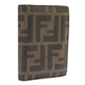 FENDI Zucca Canvas Card Case Black Brown 101122