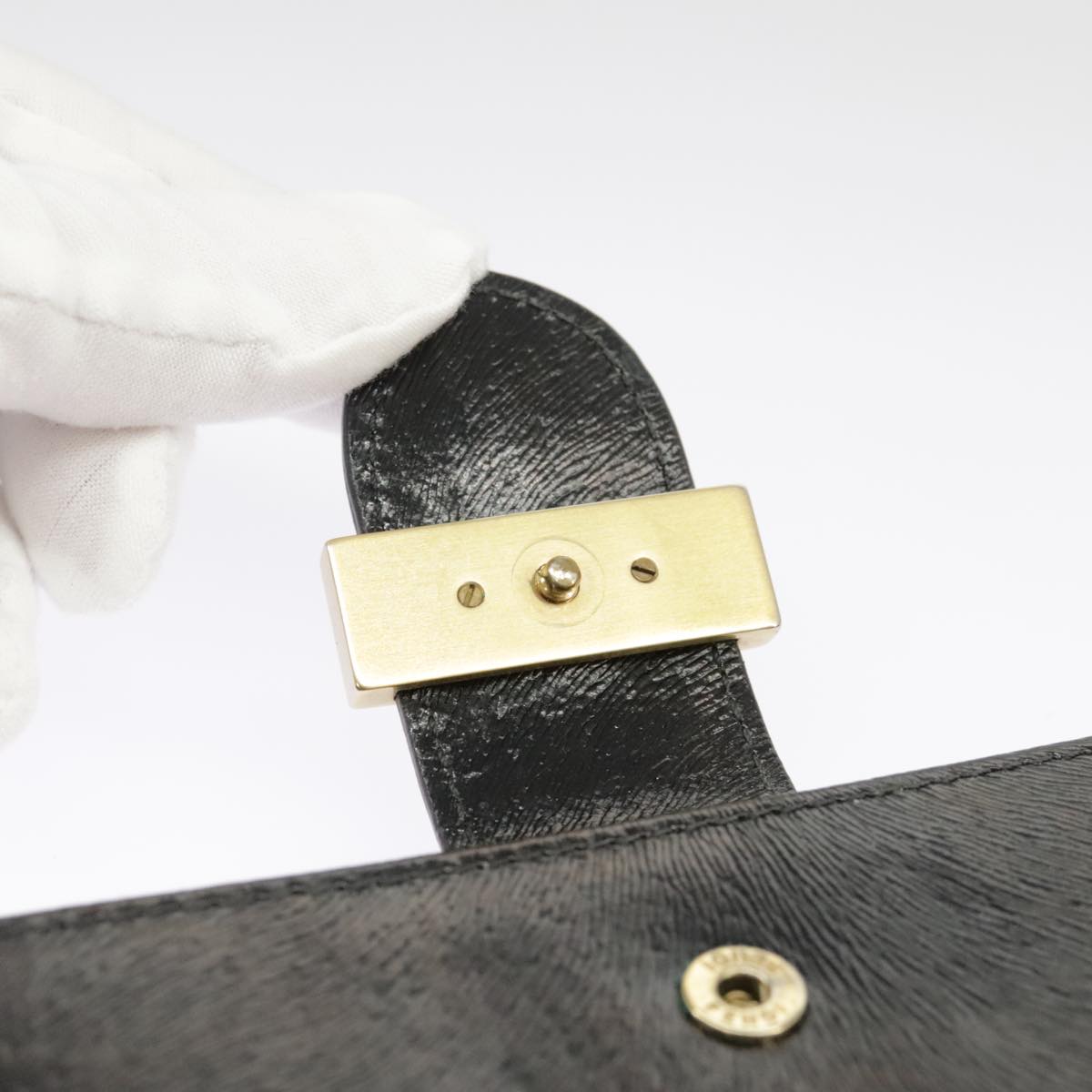 FENDI Wallet Leather Black 101125