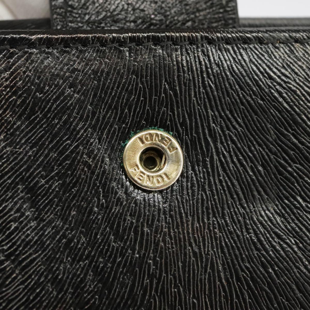 FENDI Wallet Leather Black 101125