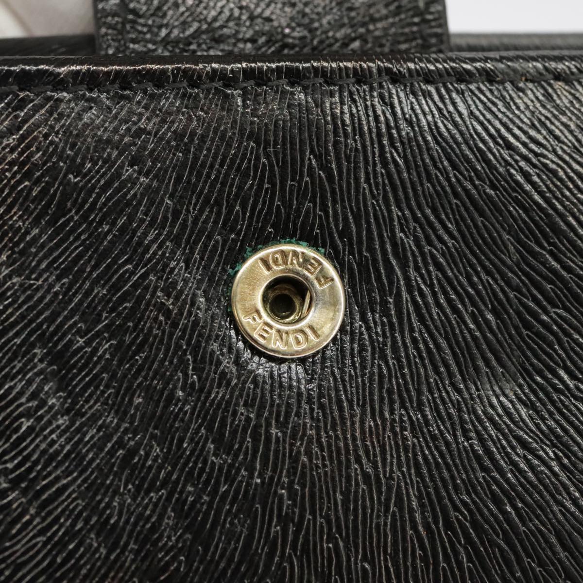 FENDI Wallet Leather Black 101125