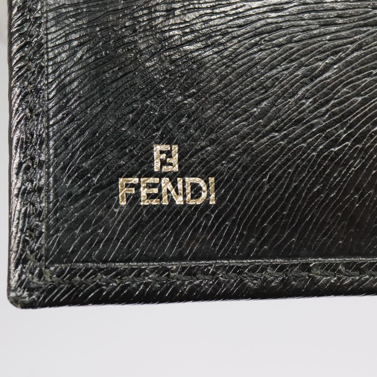 FENDI Wallet Leather Black 101125