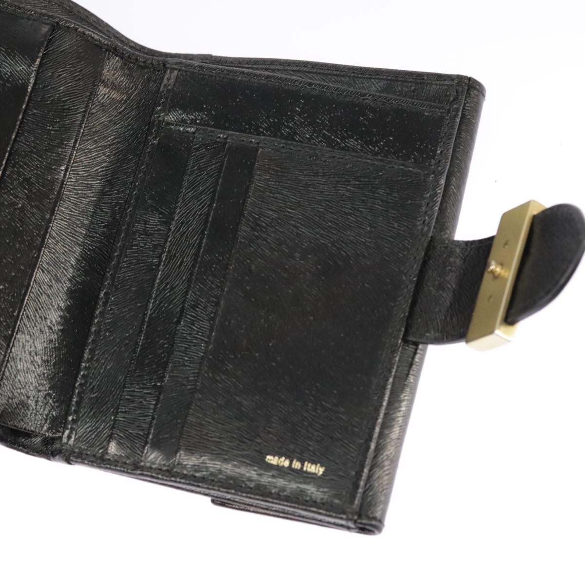 FENDI Wallet Leather Black 101125